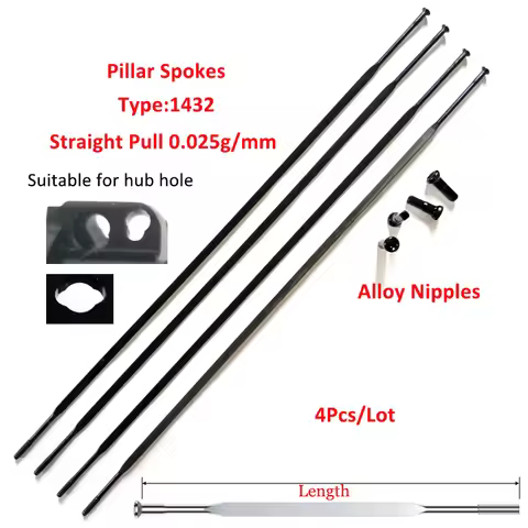 4pcs/lot Taiwan Pillar 1432 Bike Spoke Diameter 2.0mm FG 1.4 PSR Aero Flat Straight Pull 3.2mm Wide 