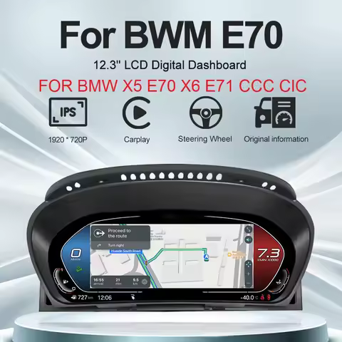 12.3 ''Digital Dashboard For BMW X5 E70 X6 E71 F15 F16 CCC CIC Digital Instrument Cluster Virtual Co