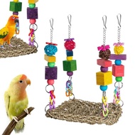 Bird Foraging Wall Toy Colorful Chewing Standing Hangings Perch Hammock 18*18*26cm Climbing Ladder Bird Cage Toys for Parakeets Cockatiels Love Birds way