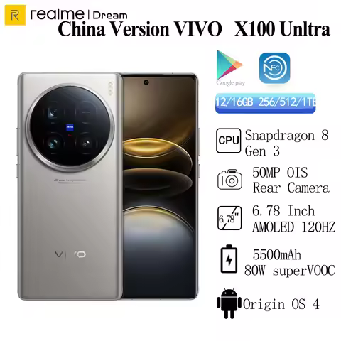 Original VIVO X100 Ultra Snapdragon 8 Gen 3 6.78 Inch AMOLED 2K E7 5500 mAh 80W SuperVOOC 50MP OIS N