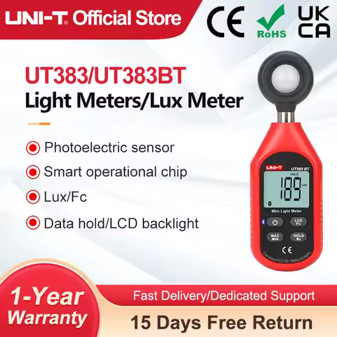 UNI-T Digital Light Meter Luxometer UT383BT UT383 0~199,900 Lux Meter Photographic Illuminance Meter