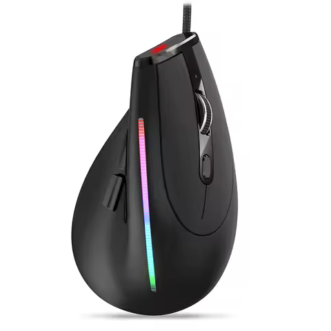 ZELOTES Gamer Wired Vertical Mouse 9 Buttons T-50 USB Wired Vertical Optical Mouse 12800 DPI Adjusta