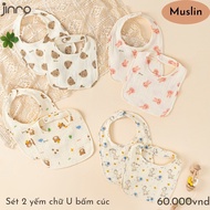 [Jinro] Set Of 2 Jinro U-Shaped Bibs For Baby