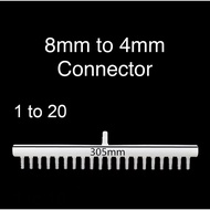 Connector 1 to 20 PE Hose 8/ 11 mm to 7/ 4 mm | 8mm Intake to 4mm Outlet Hose Splitter Fish Tank Fit