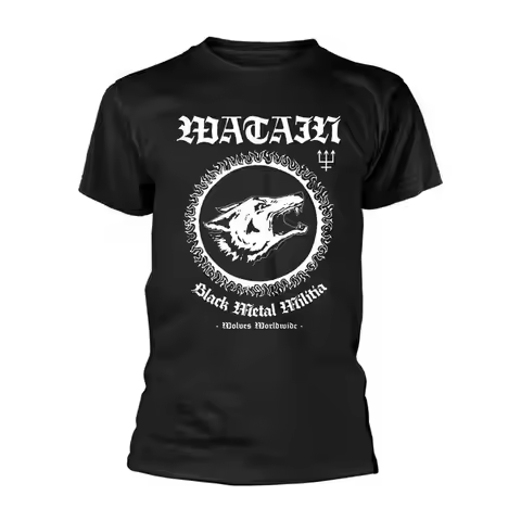 WATAIN - BLACK METAL MILITIA BLACK T-Shirt, Front & Back Print Medium