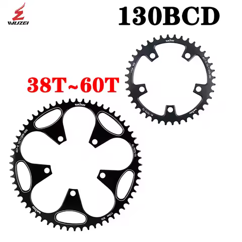 WUZEI 130 BCD Bicycle Chainring Narrow Wide Stars 38 40 42 44 46 48 50 52 54 56 58 60T 130BCD AL7075