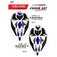 Body Cover Set Coverset Y15ZR Y15Z Y15 V1 V2 Black / Blue Plain Kosong