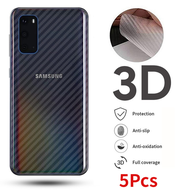 Samsung 5Pcs Carbon Fiber Back Protector for Samsung S8 S9 S10 S20 Plus S10Lite S20Ultra S20Lite S20FE S21 S21Plus S21Ultra Note 8 9 20 10 Plus Phone Stickers Film Scratch resistant Mobile Accessories