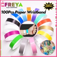100Pcs Disposable Waterproof Wrist Band For Concert Entry Tickets Event Paper Wristband Sticky