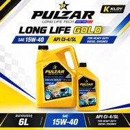 PULZAR Long Life Gold 15W-40 Heavy Duty Diesel Engine Oil API CI-4/SL Size 5+1 Liters