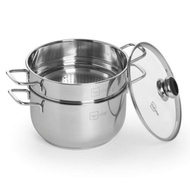 Bộ nồi xửng hấp Inox 3 đáy nắp kính Fivestar 24cm/ 26cm/ 28cm/ 30cm sử dụng bếp từ