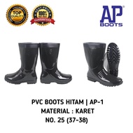AP Boots AP 1 Black PVC Boots AP Boots AP 1 no 25 Black PVC Rubber Boots Mid-Calf Height Rain Boots 