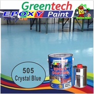 505 CRYSTAL BLUE 5L Epoxy paint ( GREENTECH EPOXY ) Cat Lantai / TILES Floor Coating PROTECTIVE WATERPROOF  ( 5 LITER )