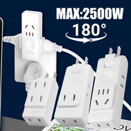 Rotatable Power Adapter 180° Swivel Extension Socket - for Travel 4 AC Outlets Universal Wall Adapto