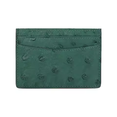 Unisex Genuine Leather Card Holder Men Women Fashion Brand Luxury Case Real Ostrich Leather Credit C