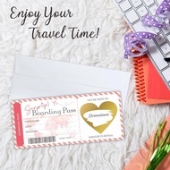 [Coisíní] 10pcs Surprise Boarding Pass Gift Ticket DIY Scratch Off Travel Ticket Set with Envelope S