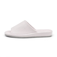 original MUJI Unprinted Washed Cotton Thick Slippers Simple Striped Couples Silent Spring And Summer