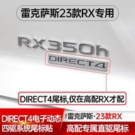 [RX Series] Lexus Lexus 23-25 RX350h Car Logo Sticker Modified 450h+Direct Drive Four-Wheel Drive Fo