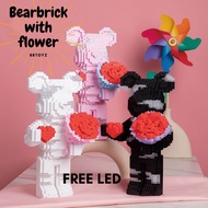 100% original LED Bearbrick Leg0 with flower puzzle Building Blocks brick Violent Bear