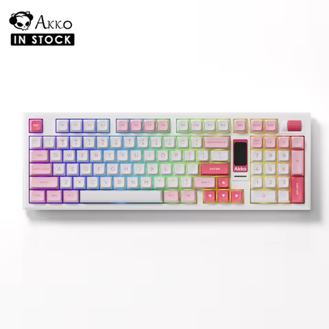Akko 5098B Prunus Lannesiana Wireless Mechanical Gaming Keyboard With TFT Screen Vertical Knob 96 Ke