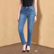 Quần Jean Nữ FujiwaStyle - OP. Jean Co Giãn Tốt Dày Mềm Mịn. Lưng Cao Ống Đứng Hơi Ôm