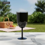 [CHiWANji] Stemmed Vino Cup Stainless Steel Vacuum Insulated Vino Cup White