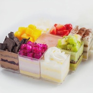 10/20Pcs 60ml Mini Plastic Square Dessert Cups Plastic Yogurt Mousses Dessert Cake Cup Christmas Par