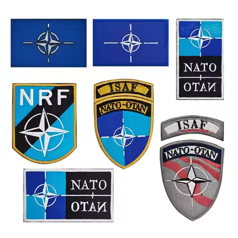 OTAN NATO Flag Patches Embroideried Hook Patches for Clothes Embroidery Badge Armband Backpack Stick