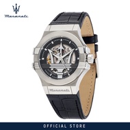 【2 Years Warranty】 Maserati Potenza 40mm Black Skeleton Dial Mens Automatic นาฬิกาข้อมือ R8821108038