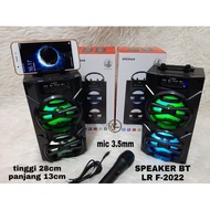 Speaker Bluetooth Portabel LR F-2022 + Mic Karaoke Kabel / Speaker