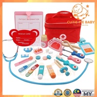 32pcs Wooden Doctor Toy Set Wooden Medical Tools Set Doctor Costume Dentist Wooden Toy Set Role Play