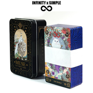 MUSE CAT Tarot Deck in a Tin Card Game Gilded Blue 78-Card Deck with Guidebook Card Game