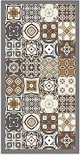 Panorama Vynilteppich Hydraulic Tiles 3 Orange Colours - 40 x 80 cm - Washable Non-Slip Kitchen Rug