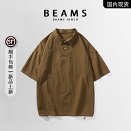 เสื้อยืดแขนสั้นผ้าไนลอนระบายอากาศได้ดีสำหรับผู้ชาย BEAMS JUNCO ฤดูร้อน 2025 ทรงหลวม สไตล์ลำลอง สำหรั