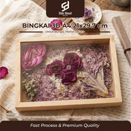 SidsWood [3DA4] A4 Acrylic Wood 3D Frame 21x29.7 cm Wooden Frame For Dowry Dutch Teak 3D Frame Woode