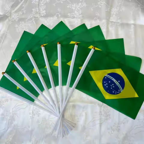 Brazil hand flag 14x21cm polyester print Brazil flag celebrating football fans flag