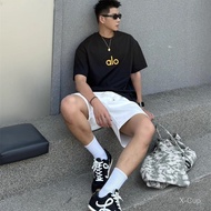 ALO Summer2025Loose-fitting pure cotton plus-size short-sleeve t-shirt for women, trendy brand short