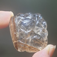 红铜钛铜钛晶九尾狐仙/Copper Rutile Quartz 9-Tailed Fox Pendant/Copper Rutile fox crystal