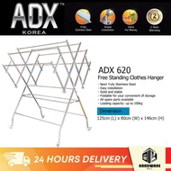 ADX 620 Roller Cloth Hanger Stainless Steel Bar Free Stand Clothes Drying Rack Ampaian Penyidai Sida