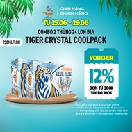 Combo 2 Thùng 24 lon bia Tiger Crystal Coolpack 250ml/lon