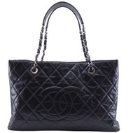 二手 Chanel Grand Shopping Tote XL Matelasse Chain Tote Bag，A66865，皺紋漆皮，棕色，肩包/手提包，A4 尺寸，敞口，女士。