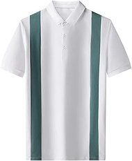 TYJKL Polo Shirt Men's Summer Fashion Color Matching Handsome Casual Business Lapel Ice Silk T-shirt Short-sleeved Shirt (Color : B, Size : M code)