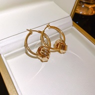 18k saudi gold earrings pawnable legit for Women Twisted hoop earrings earrings hypoallergenic non tarnish