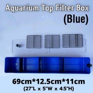 Blue Filter Box L27"xW5"xH4.5"- Top Filter Box Aquarium