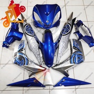 Ready Stock LC 135 V1 Coverset Body Set Batik Biru Silver Batman Purba LC135 V1 HLD NO 10