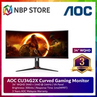 AOC CU34G2X 34" WQHD 144Hz WLED Curved Gaming Monitor ( DP, HDMI, 3 Yrs Wrty)