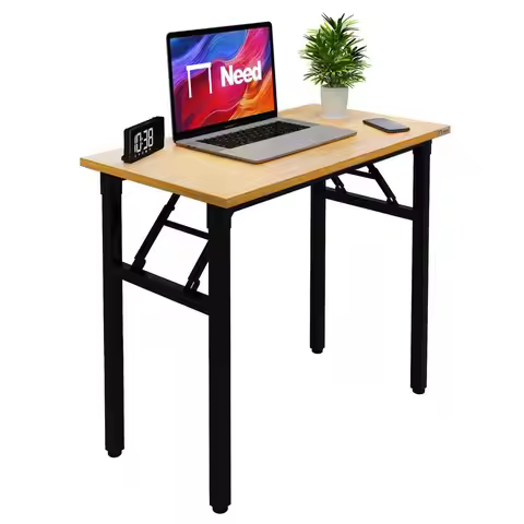 Folding Desk Small Desk 31 1 2 No Assembly Foldable Computer Desk for Small Space Home Office Dormit