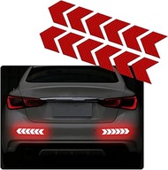 nuoozy Reflective Arrow Guidance Decals Rear Bumper Trunk Safety Warning Sticker Anti Scratch Night Visibility Waterproof Red (12Pcs)