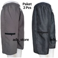 KATUN Pack of 2 Men's Cotton Pants with Cargo Pockets, Zipper, Length 3/4 3 4 Cargo Shorts Men 3/4 P