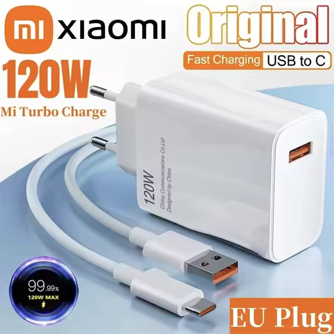 Xiaomi European Standard Original Charger 67W 120W Suitable for Xiaomi Mobile Phone Charging Head MA